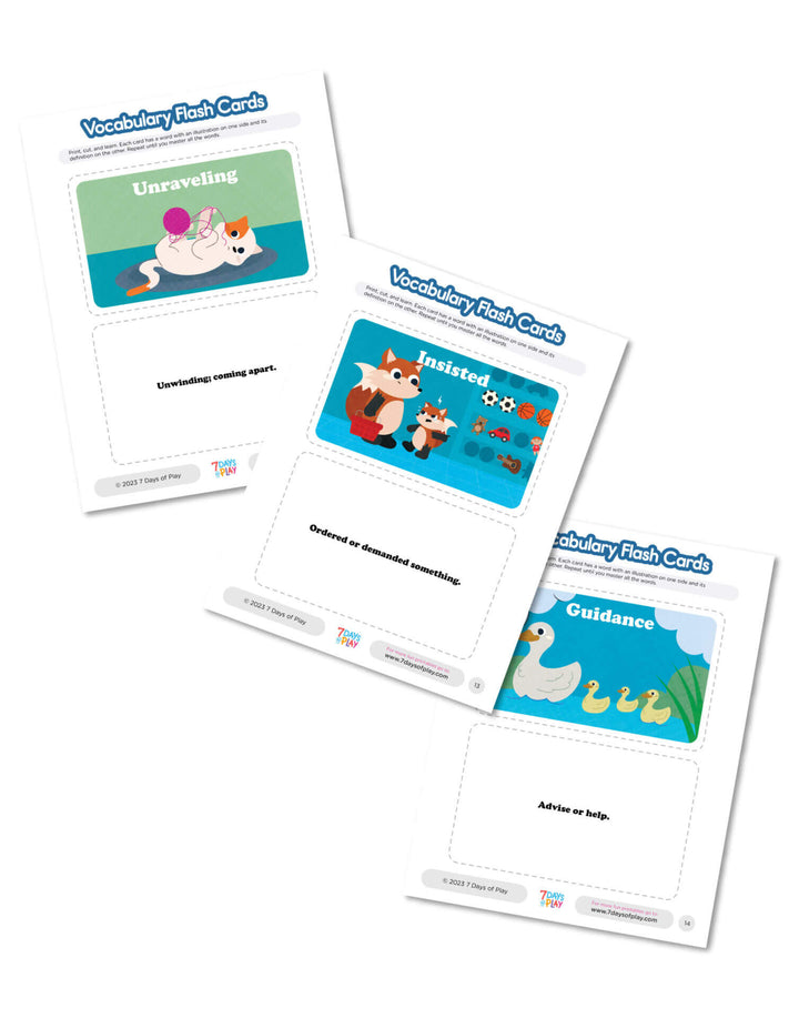 Vocabulary List 3 - Printable for Kids