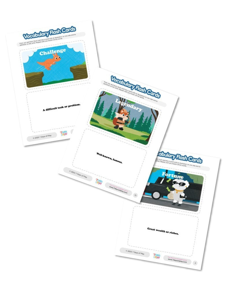 Vocabulary List 4 - Printable for Kids