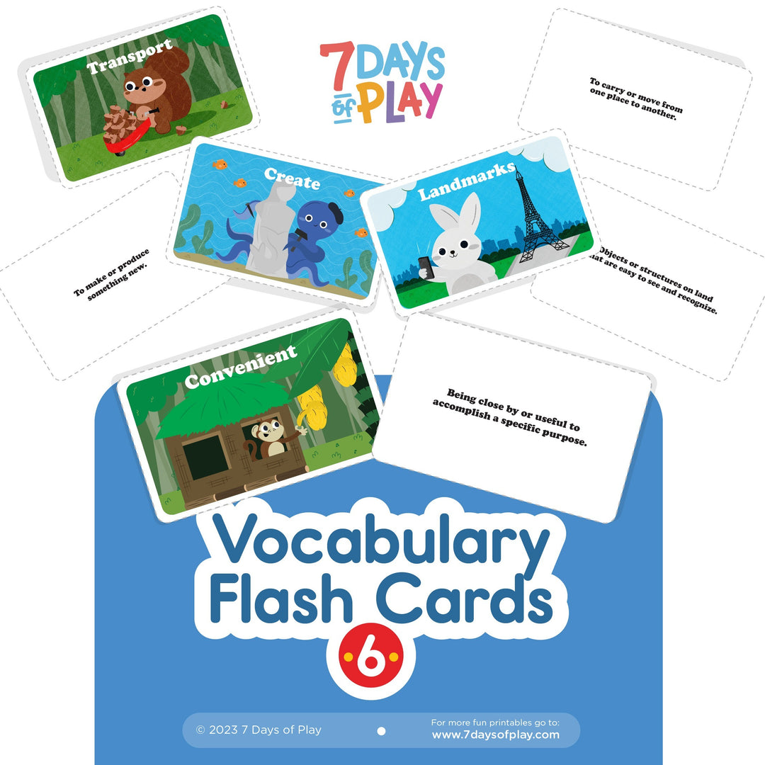 Vocabulary List 6 - Printable for Kids