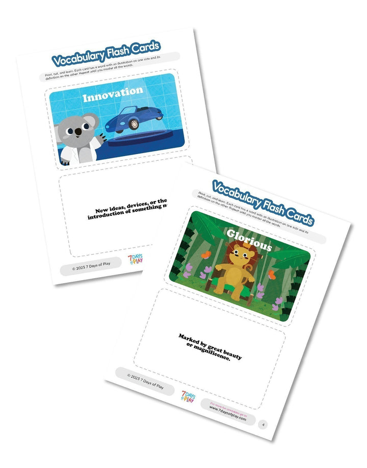 Vocabulary List 7 - Printable for Kids