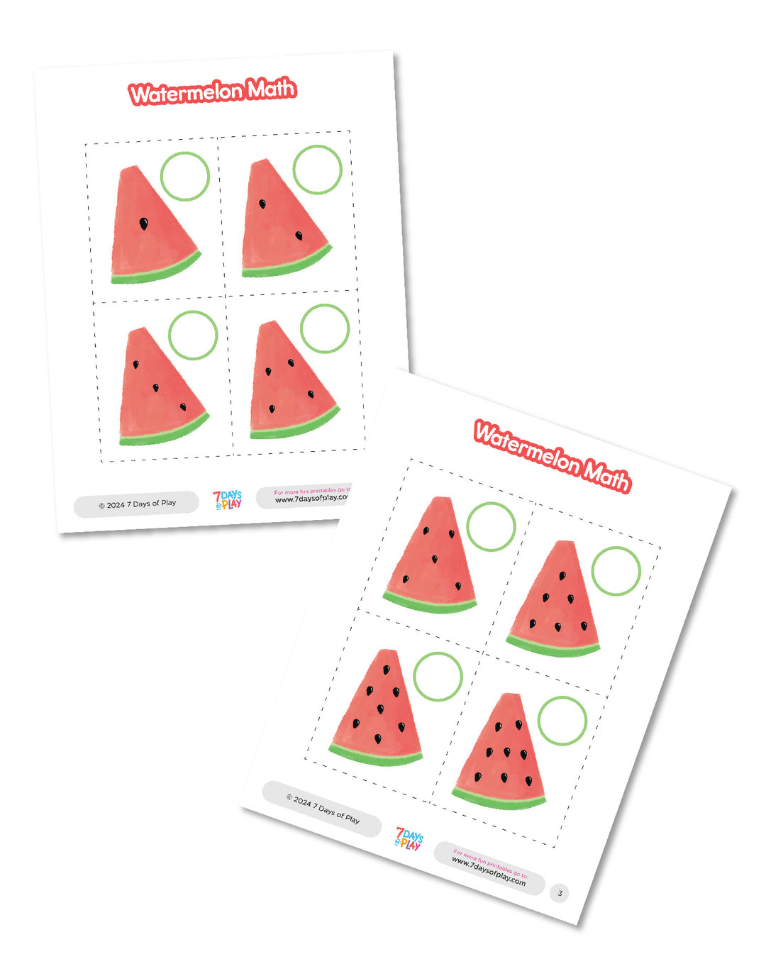 Watermelon Math Activities - Printable