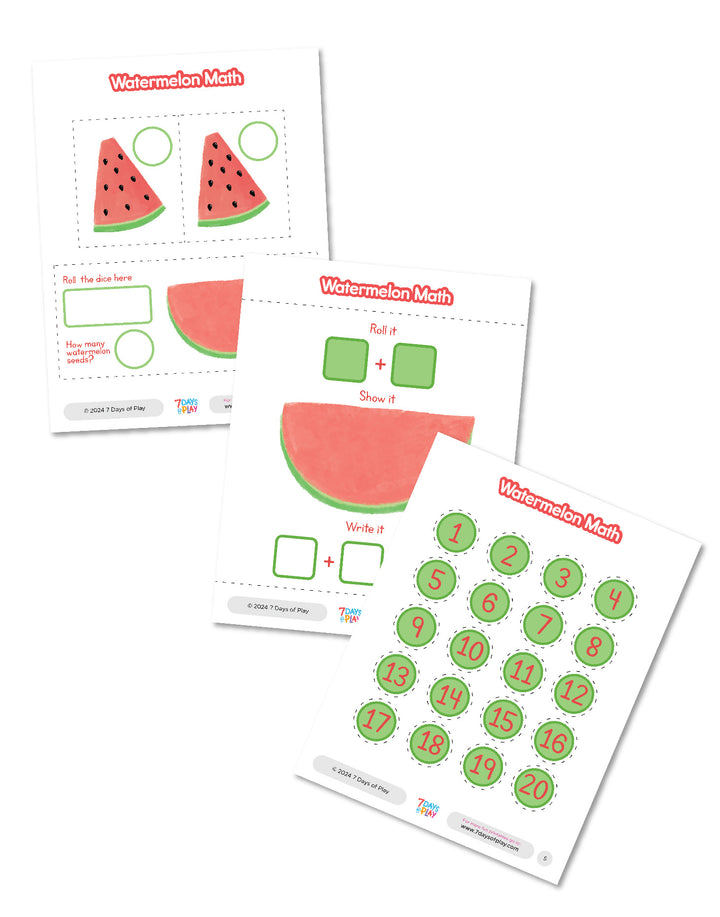 Watermelon Math Activities - Printable