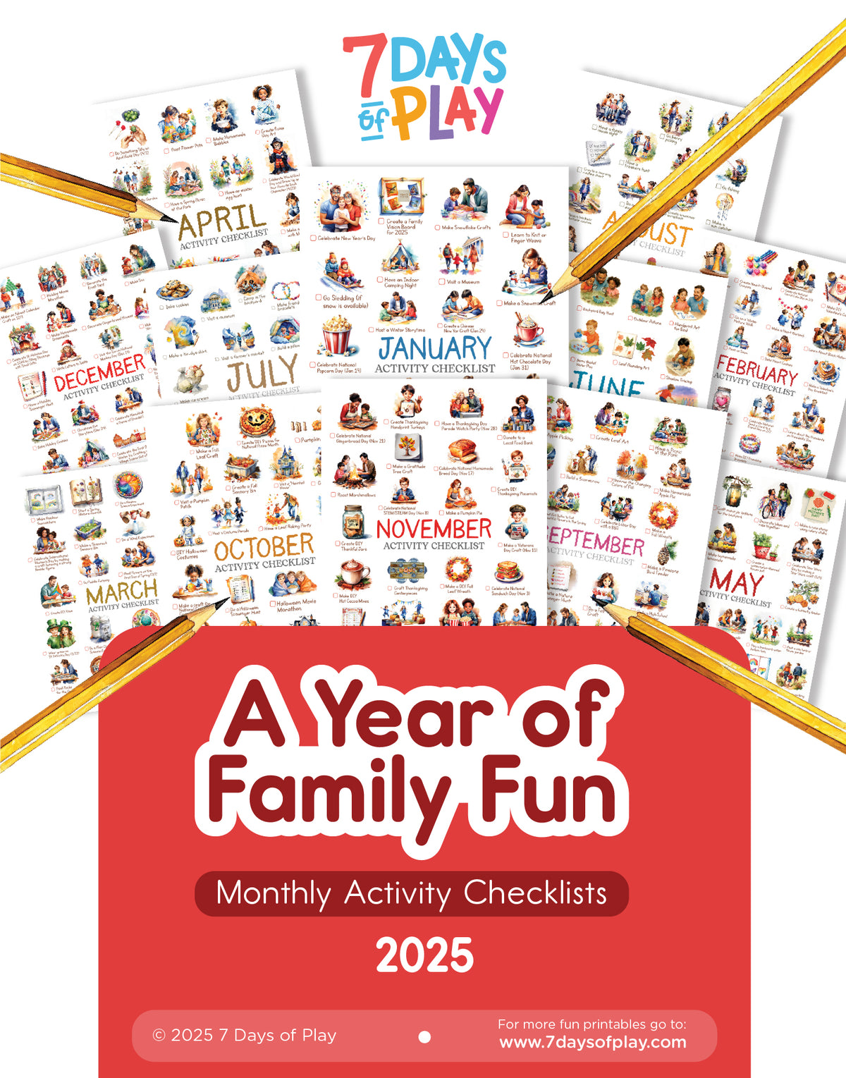 A Year of Family Fun: Monthly Activity Checklists 2025 - Printable