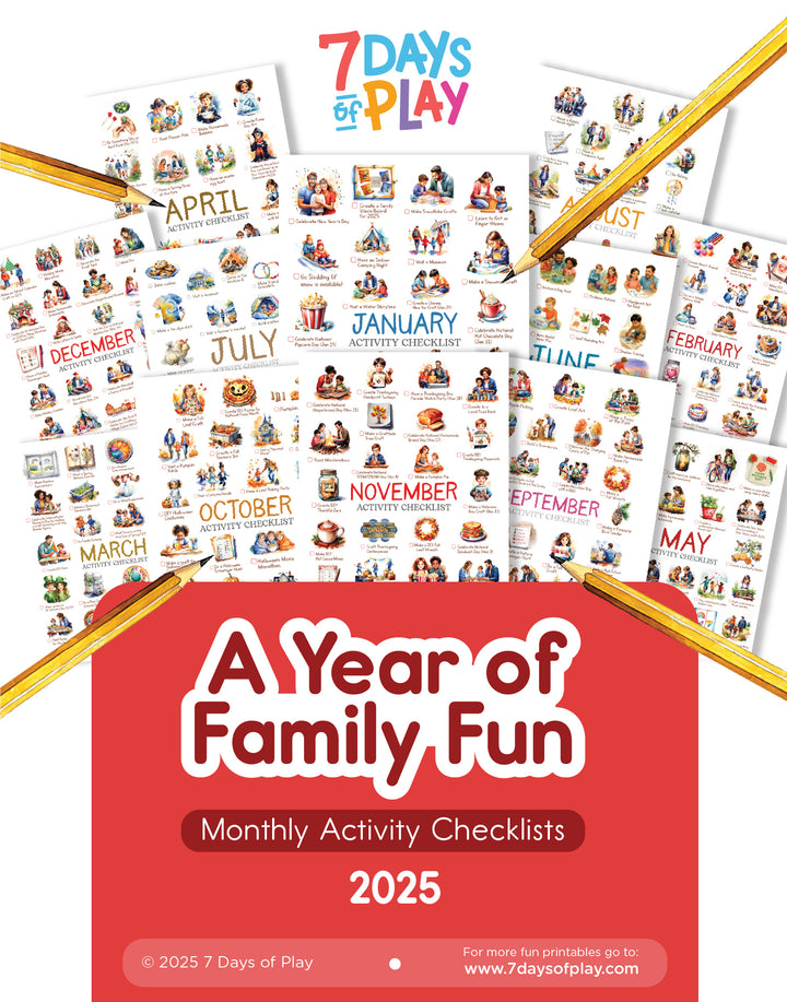 A Year of Family Fun: Monthly Activity Checklists 2025 - Printable