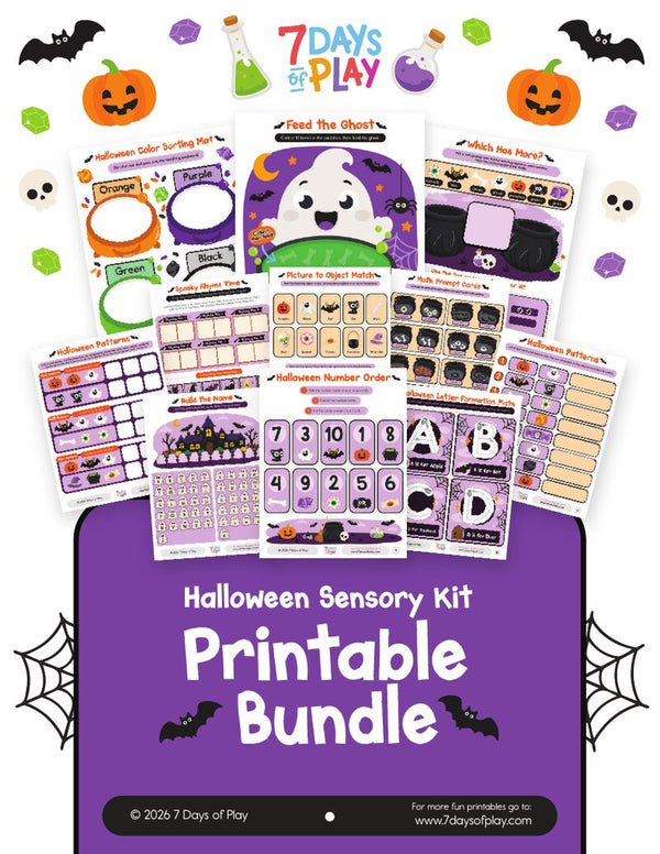 Free Halloween sensory kit printable bundle