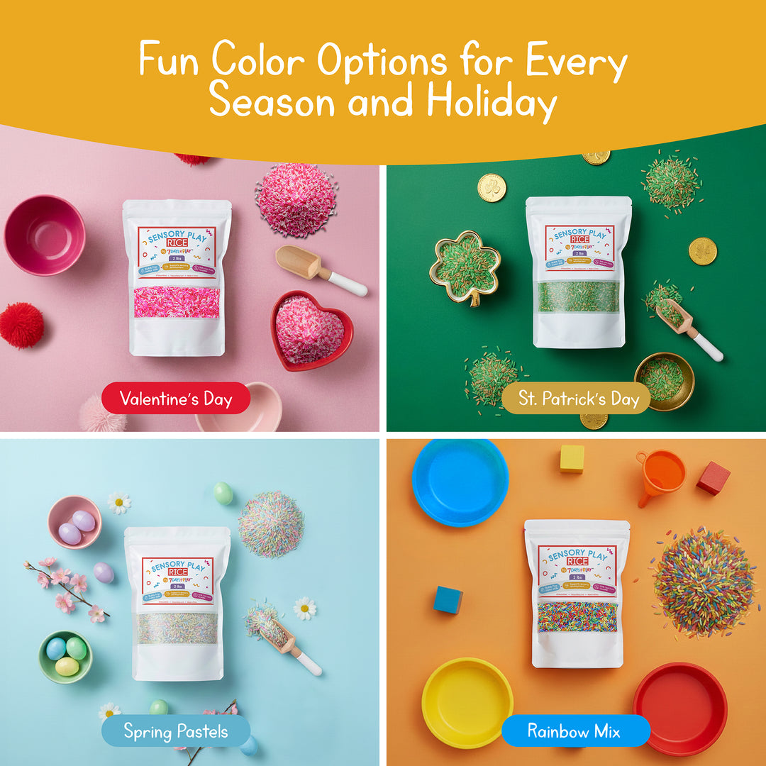 Sensory Play Rice for Kids | Colored Rice Sensory Filler for Bins ...