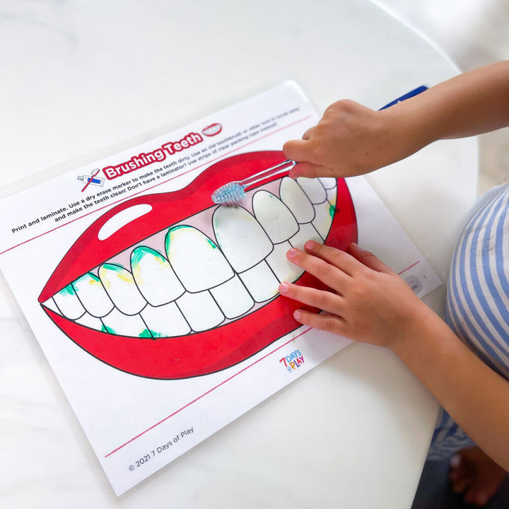 brushing teeth activity printable worksheet