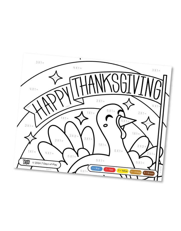 Thanksgiving Color By Number - Printable