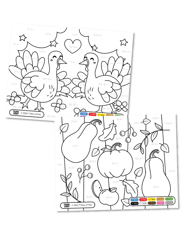 Thanksgiving Color By Number - Printable