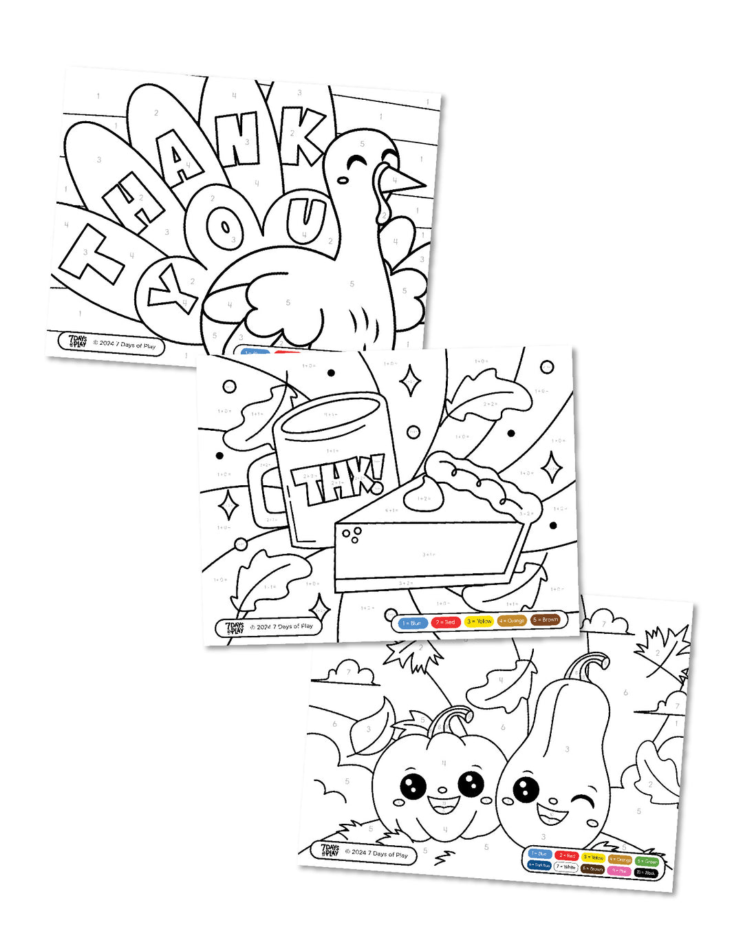 Thanksgiving Color By Number - Printable