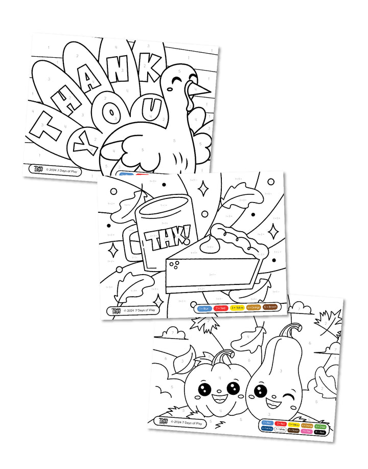 Thanksgiving Color By Number - Printable
